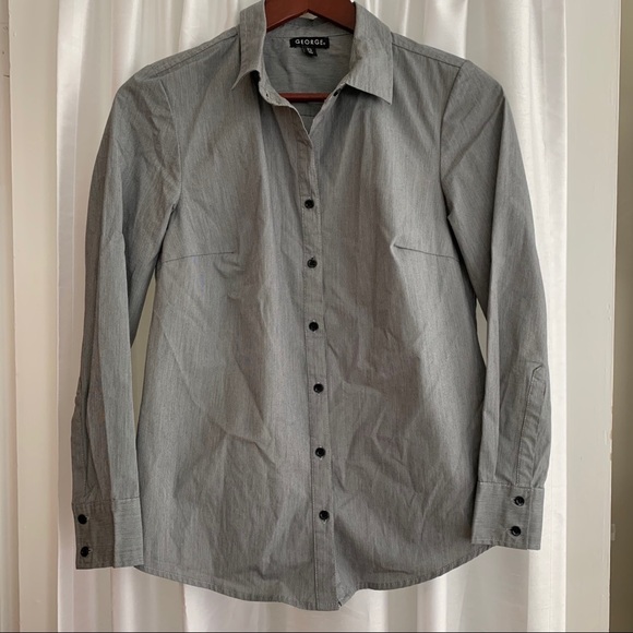 Grey Striped Button-up Shirt - Size Small - Picture 1 of 3